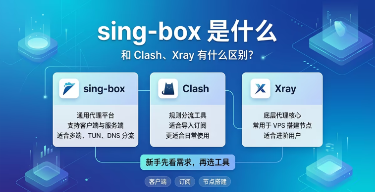 sing-box 是什么？与 Clash、Xray 的区别及新手选择建议